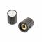 KYZ16-18-4 knoflík plastový, průměr 16mm, osa 4mm, černo/stříbrný