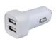 Nabíjecí  adaptér do auta s dvěma USB výstupy 5V/2,1A+5V/1A, bílá barva