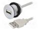 Zásuvka USB  22mm  -25÷70°C  Ø22,3mm  IP20  strieborná  Dĺž  0,5m