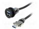 Zásuvka USB  22mm  -25÷70°C  Ø22,3mm  IP20  čierna  Dĺž  3m