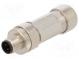 Zástrčka  M12  PIN  4  vidlica  kód D-Ethernet  na kábel  priamy