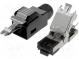 Zástrčka  RJ45  PIN  4  pozlátený  Usporiad.kol  8p4c  6,5mm  22AWG