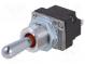 Prepínač  páčkový  Polohy 3  SP3T  (ON)-OFF-ON  0,1A/28VDC  IP68