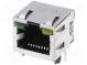 Zásuvka  RJ45  PIN  8  Kat  5  tienené,s LED diódou  THT  na PCB