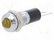 Kontrolka  LED  vypuklá  12VDC  Otv  Ø8mm  na DPS  mosadz  ØLED  5mm
