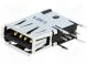 Zásuvka  USB A  na PCB  THT  PIN  4  bočné,uhlové, 90°