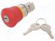 Prepínač  bezpečnostný, s kľúčom  Stab.pol  2  22mm  červená  IP67