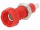 Zásuvka  banánik 4mm  10A  28,5mm  červený  poniklovaná  10mΩ