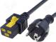 Kábel  CEE 7/7 (E/F) vidlica,IEC C19 samica  PVC  6m  s blokádou