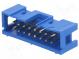Zásuvka  IDC  vidlica  PIN  16  priamy  THT  pozlátený  2,54mm  modrý