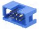 Zásuvka  IDC  vidlica  PIN  8  priamy  THT  pozlátený  2,54mm  modrý