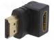 Adaptér  HDMI zásuvka 90°,HDMI vidlica  čierna