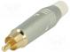 Zástrčka  RCA  vidlica  priamy  spájkovanie  šedá  pozlátený  3÷7mm