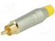 Zástrčka  RCA  vidlica  priamy  spájkovanie  šedá  pozlátený  3÷7mm