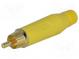 Zástrčka  RCA  vidlica  priamy  spájkovanie  žltá  pozlátený  3÷7mm