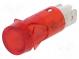 Kontrolka  s tlejivkou  plochá  červená  230VAC  Otv  Ø12mm  plast