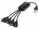 Hub USB  USB A zásuvka x4,USB A vidlica  USB 2.0  čierna  0,15m