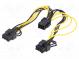 Kábel  napájací  PCI-E 6pin samica,PCI-E 8pin samica x2  0,15m