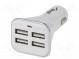 Automobilový napájací zdroj  USB A zásuvka x4  5V/1,4A,5V/2A