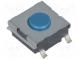 Mikrospínač TACT  SPST-NO  Polohy 2  0,05A/24VDC  SMT  žiadne