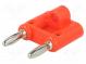 Prepájací mostík  banánik 4mm  banán 4mm vidlica x2  15A  41mm