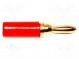 Konektor  zástrčka  banánik 3mm  červený  1kVDC  5A  spájkované