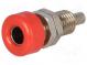 Zásuvka  banánik 4mm  32A  70VDC  červený  poniklovaná  -25÷90°C