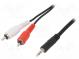 Kábel  Jack 3,5mm vidlica,RCA vidlica x2  5m  čierna