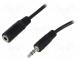 Kábel  Jack 3,5mm zásuvka,Jack 3,5mm vidlica  3m  čierna