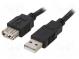 Kábel  USB 2.0  USB A zásuvka, USB A vidlica  1,8m  čierna