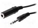 Kábel  Jack 6,3mm zásuvka,Jack 6,3mm vidlica  5m  čierna