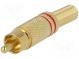 Zástrčka  RCA  vidlica  s vývodkou  priamy  spájkovanie  pozlátený