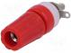 Zásuvka  banánik 4mm  15A  250VDC  L 45mm  červený  poniklovaná