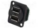 Zásuvka  USB A  kolíková lišta  dvojité  V  USB 2.0  Raster  2,54mm