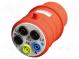 Trojfázový adaptér  16A  vidlica CEE x5,zásuvka 4mm