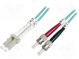 Optický kábel patchcord  OM3  LC/UPC,ST/UPC  2m  LSZH  tyrkysový