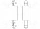 Rozperka PCB  polyamid 66  Dĺ  20mm  zacvaknutie/zacvaknutie