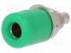 Zásuvka  banánik 4mm  20A  Otv  Ø7,5mm  zelený  poniklovaná  5mΩ