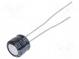 Kondenzátor  elektrolytický  THT  10uF  50VDC  Ø6,3x5mm  ±20%  KS