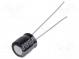 Kondenzátor  elektrolytický  THT  100uF  10VDC  Ø6,3x7mm  ±20%