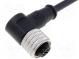 Pripájací kábel  M12  PIN  4  úhlový  5m  zástrčka  250VAC  4A  IP67