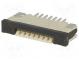 Connector  FFC/FPC  horizontal  PIN  7  top contacts,ZIF  SMT  0.5A