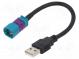 Anténový adaptér  Fakra,USB A zásuvka  s vodičom  0,18m