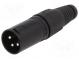 Zástrčka  XLR  vidlica  PIN  3  priamy  na kábel  spájkovanie  kov