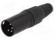 Zástrčka  XLR  vidlica  PIN  4  priamy  na kábel  spájkovanie  kov