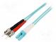 Optický kábel patchcord  OM3  LC/UPC,ST/UPC  2m  LSZH  tyrkysový
