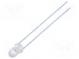 LED  3mm  modrá  3500mcd  30°  Čelo  konvexné  Raster  2,54mm