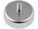 Magnet  konštantný  tvrdý ferit  H  7mm  80N  Ø  32mm  Mat.tŕňa  oceľ