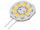 LED lampa  teplá biela  G4  12VDC  12VAC  120lm  P  1,5W  140°  2800K