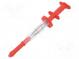 Merací hrot s háčikom  krokodílikový  16A  červený  1kV  4mm